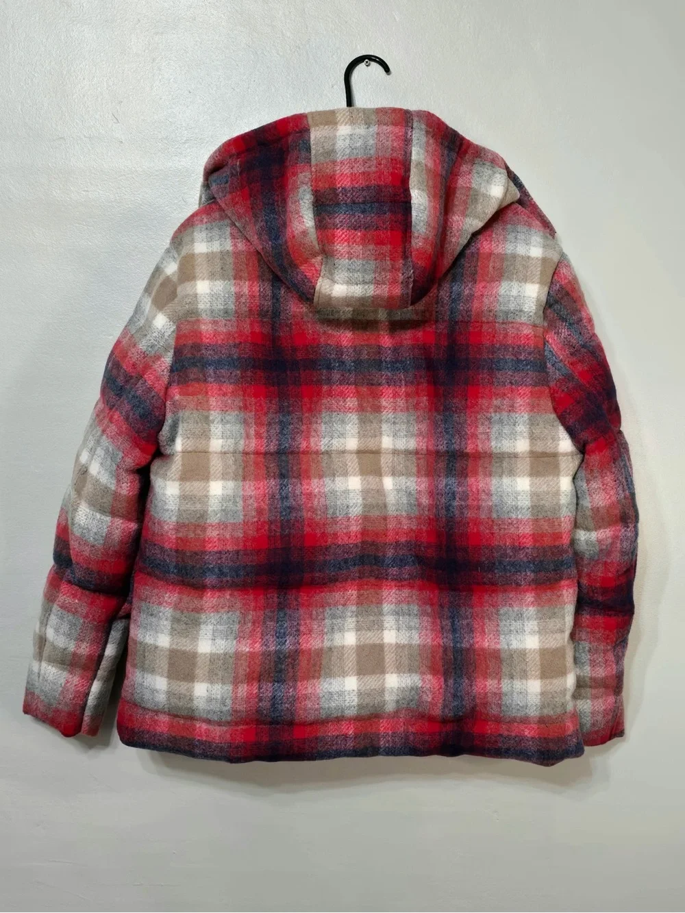 GUESS Red and Tan Plaid Y2K Men's Zip Jacket NWT Medium